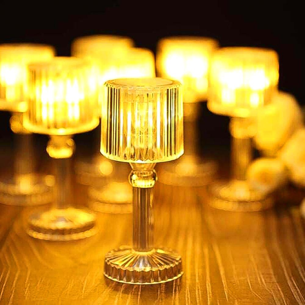 Mini Acrylic Led Desk Lamps Table Lamp Portable Crystal, Diwali (1 Pc / Small) - Application: As Per Product Requirement
