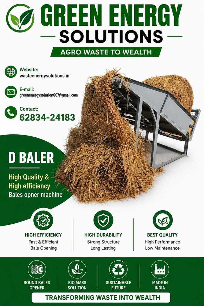 Paddy straw bale opener machine