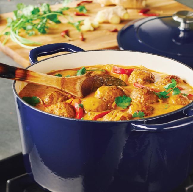 TRAMONTINA BESTOW COVERED ROUND DUTCH OVEN BLUE COLOUR