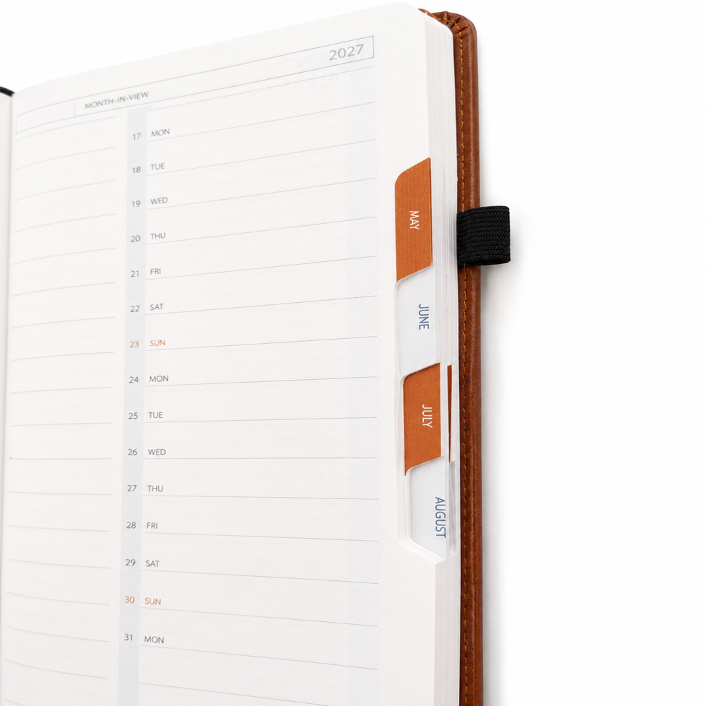 Executive Corporate Diary Light Brown - Binding: Sewing Binding