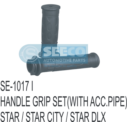 HANDLE GRIP WITH ACC. PIPE - Rubber and Plastic, Powder Coated, Weight: 10-70 Grams | Designed for Two-Wheelers, Enhances Grip and Control