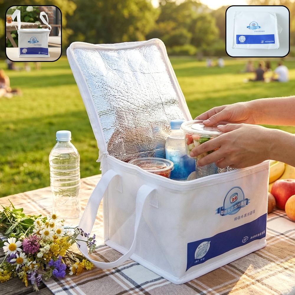 Portable Insulated Lunch Bag With Zipper Closure 16X19X21 Cm - Application: As Per Product Requirement