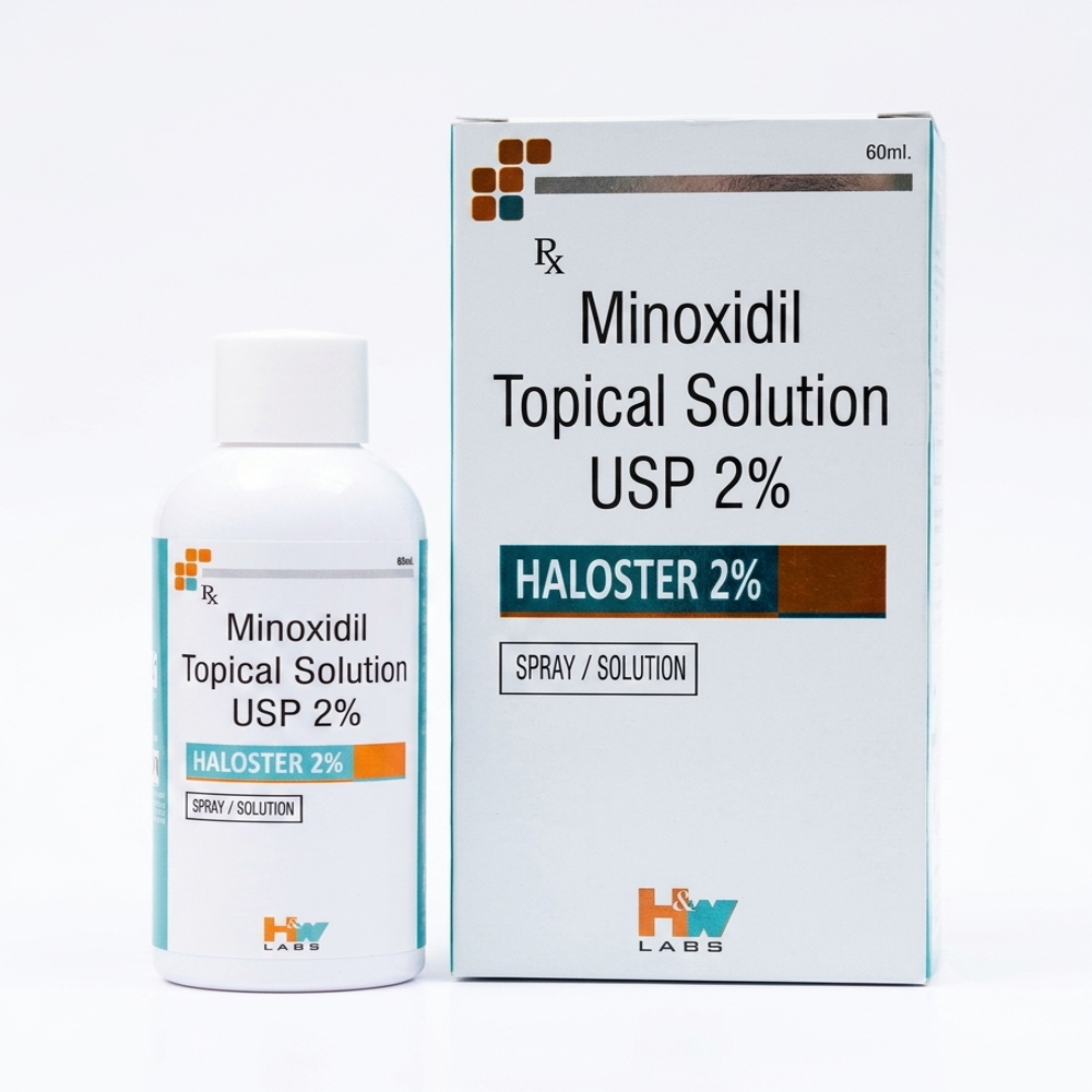 Haloster 2% Minoxidil Topical Solution Usp - Color: White