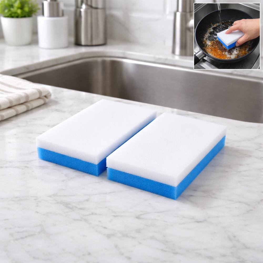 Dual Layer Cleaning Sponge Eraser Pads (2 Pc) - Application: As Per Product Requirement