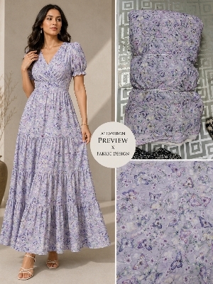 Poly Chiffon Printed Fabric