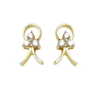 Emblems 22K Gold Earrings With Diamonds, Real Diamond Gol