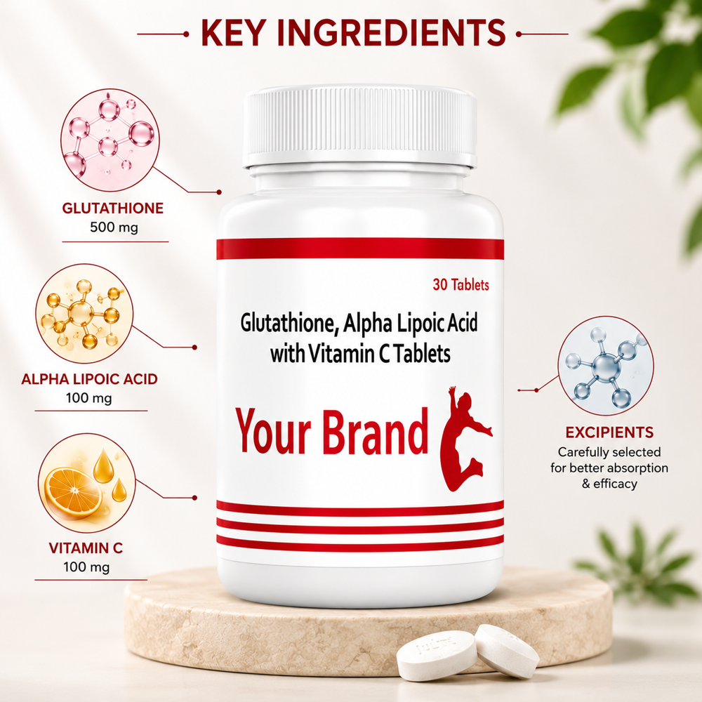 Glutathione, Alpha Lipoic Acid & Vitamin C Tablets