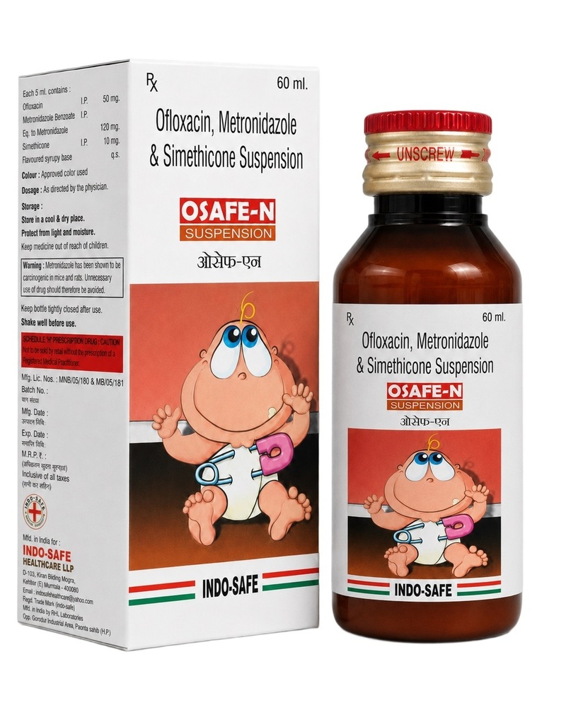 60ml Ofloxacin Metronidazole And Simethicone Suspension