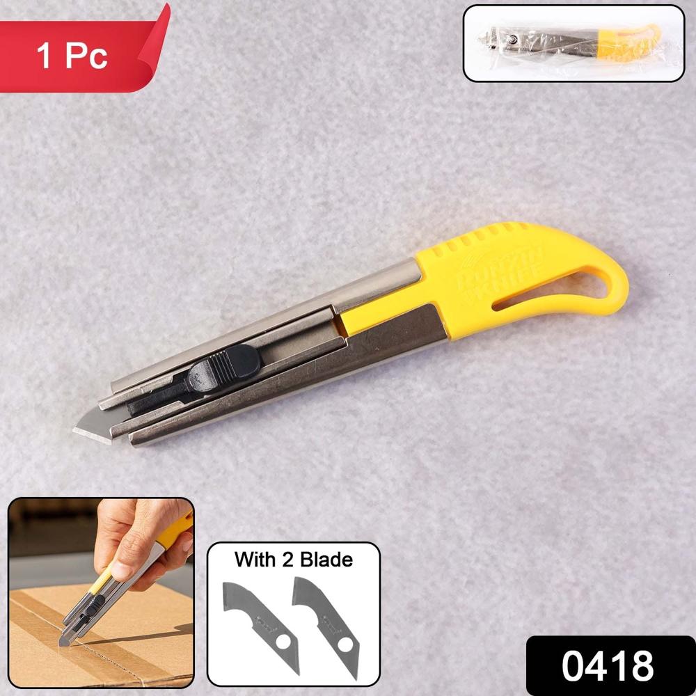 Heavy-Duty Stainless Steel Body Utility Cutter Knife (1 Pc / With 2 Extra Blade) - Age Group: As Per Product Requirement