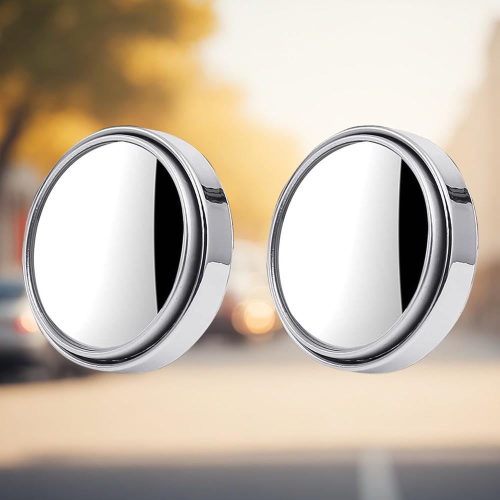 Car Blind Spot Side Mirror Round Hd Glass Blindspot Mirror (2 Pcs Set) - Dimension (L*W*H): 15 X 2 X 9 Cm Millimeter (Mm)