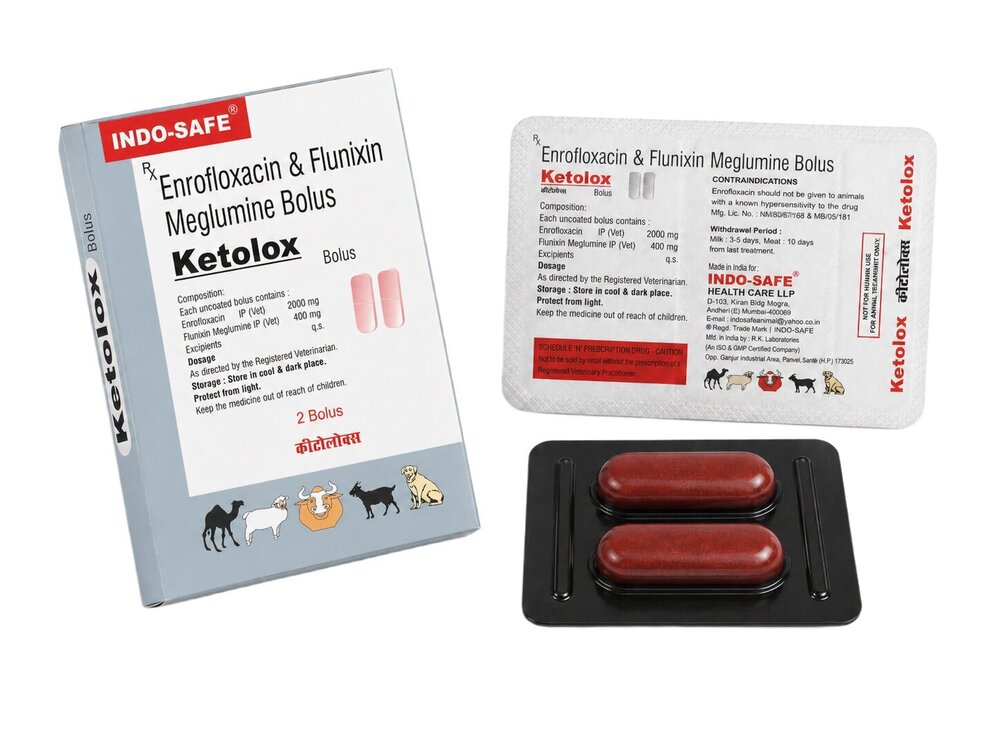 Enrofloxacin And Flunixin Meglumine Bolus Tablet