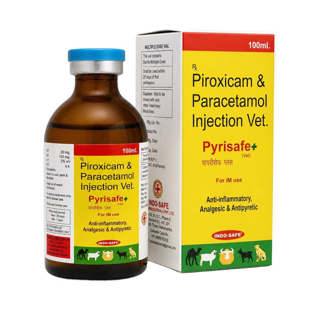 100ml Piroxicam Paracetamol Injection Vet