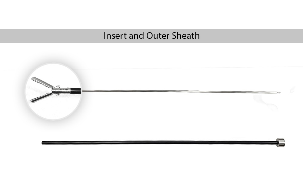 Standard Atraumatic Grasping Forceps 5mm, 36cm with Ratchet Handle