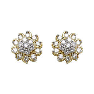 Spiral Earrings With Diamond In 18K Gold, Designer Tops Earring,Gold And Diamond Earring From Manu Gender: Women'S