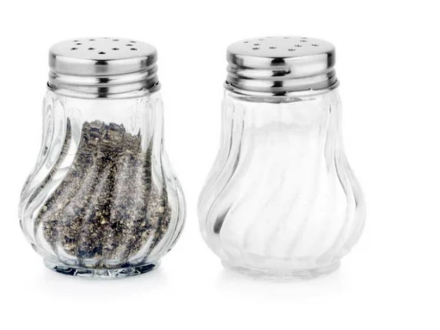 MOSAIC SALT & PEPPER SHAKER WITH STAND BELLY 20% DISCOUNT