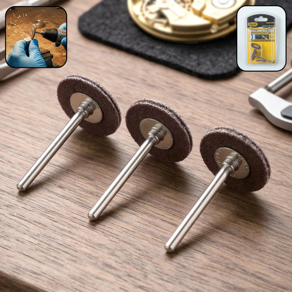 Wagtail Mini Rotary Tool Grinding Wheel Disc Set With Metal Shank (3 Pc Set) - Color: Hardware