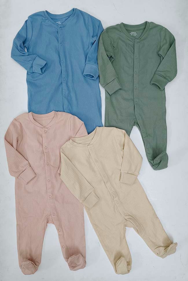 A31348 | Zeeman Baby Drop Needle Stretch Sleepsuits Assorted