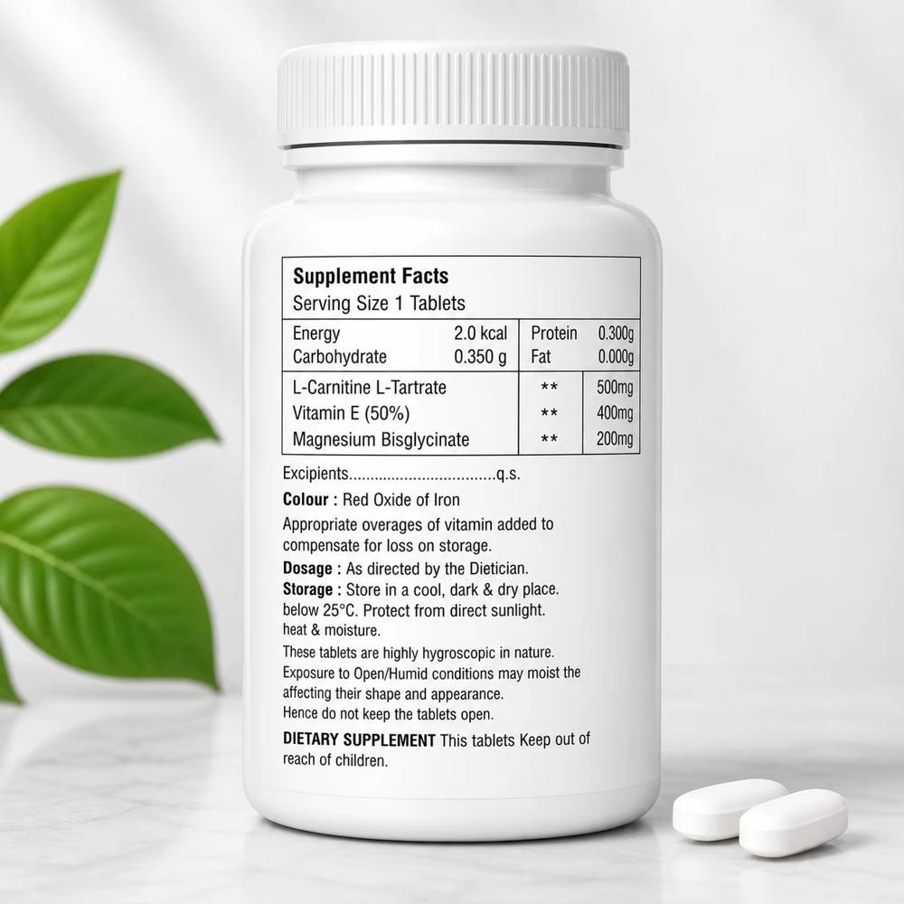 Magnesium Bisglacinate, L- Carnitine & Vitamin E Tablets