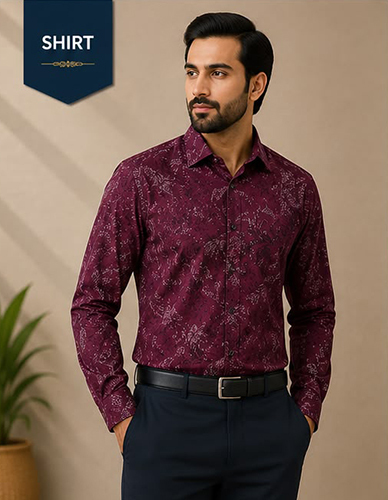 Design No 1615 Printed Dark Color Cotton Shirt