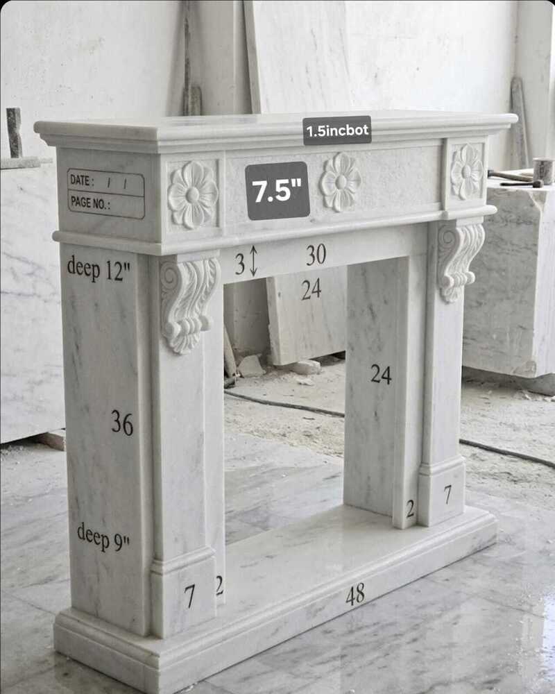 White Marble Premium Fire Place
