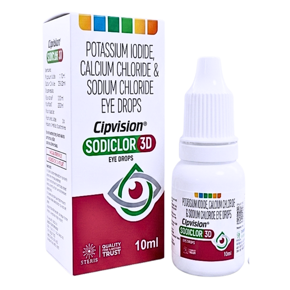 Potassium Iodide,calcium Chloride & Sodium Chloride Eye Drops - Brand Name: Cipvision Sodiclor 3d
