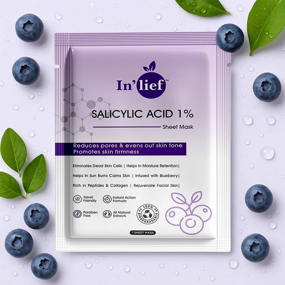 In Lief Salicylic Acid 1% Clarifying & Pore-Refining Facial Sheet Mask (1 Pc) - Age Group: As Per Product Requirement