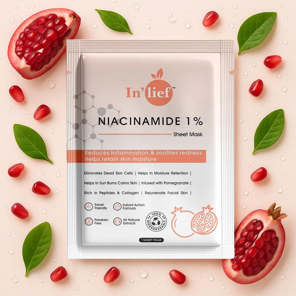 In Lief Niacinamide 1% Hydrating & Calming Facial Sheet Mask (1 Pc) - Age Group: As Per Product Requirement