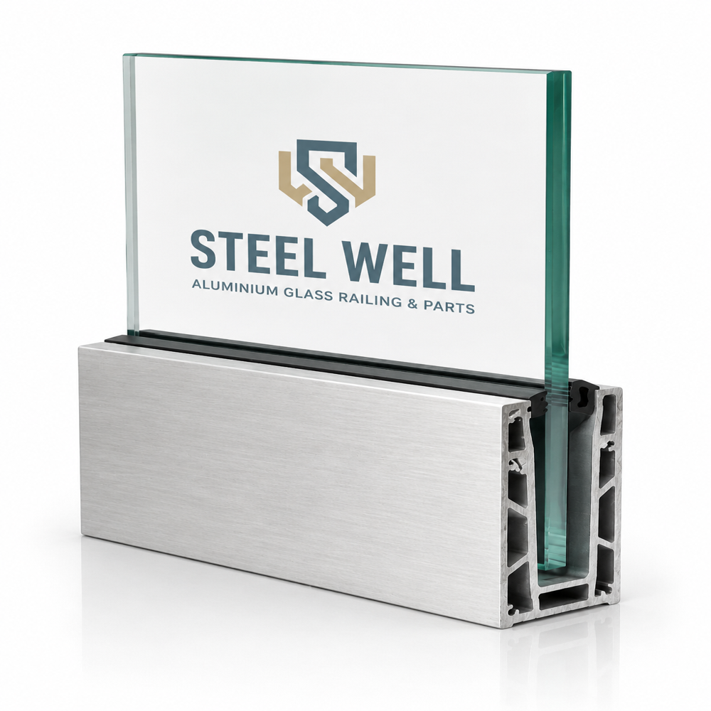 Aluminium Mall Glass Railing/aluminium railing bottom/aluminium bottom rail/aluminium bottom profile railing/aluminium bottom support rail