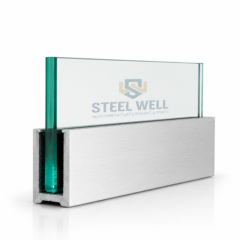 aluminium railing bottom for building/aluminium channel for glass railing system/aluminium railing channel supplier India