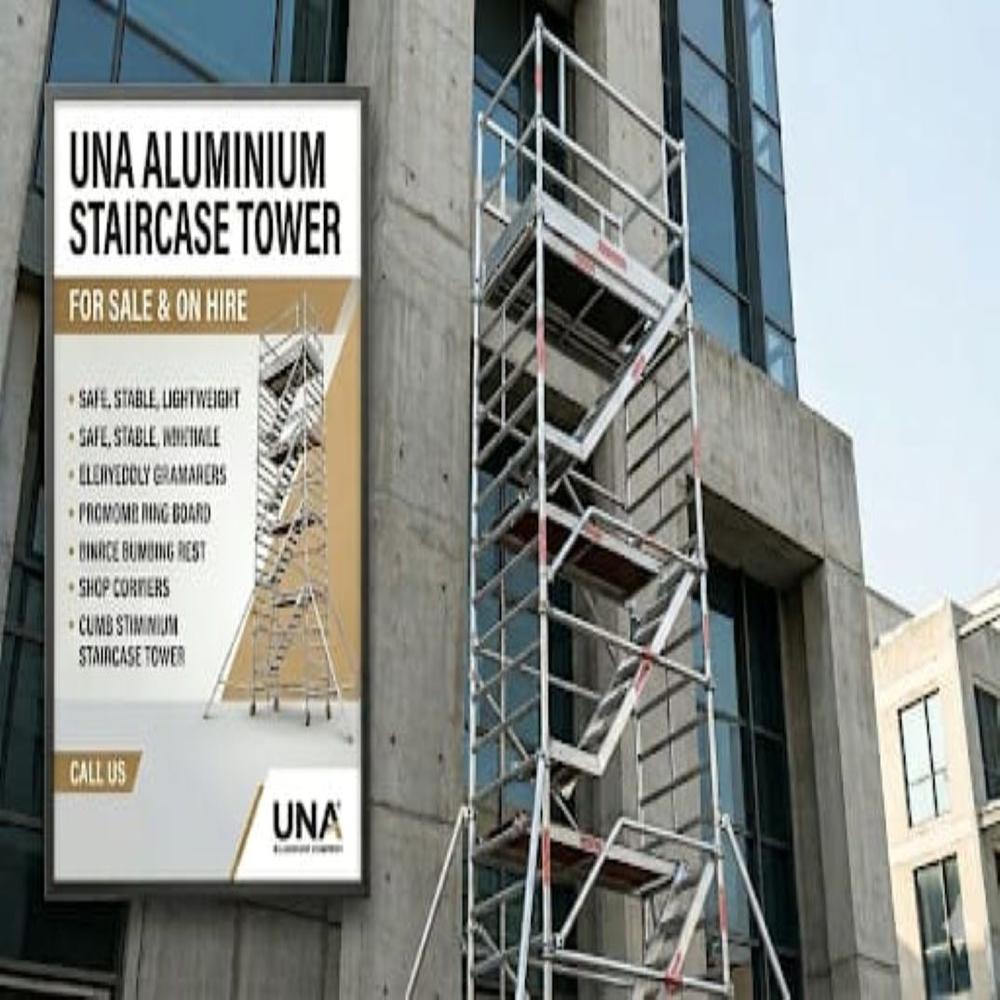 Ladder Access Scaffolding Tower - Color: Metallic/silver