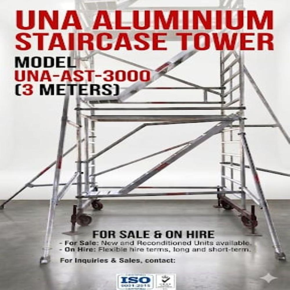 Ladder Access Scaffolding Tower - Color: Metallic/silver