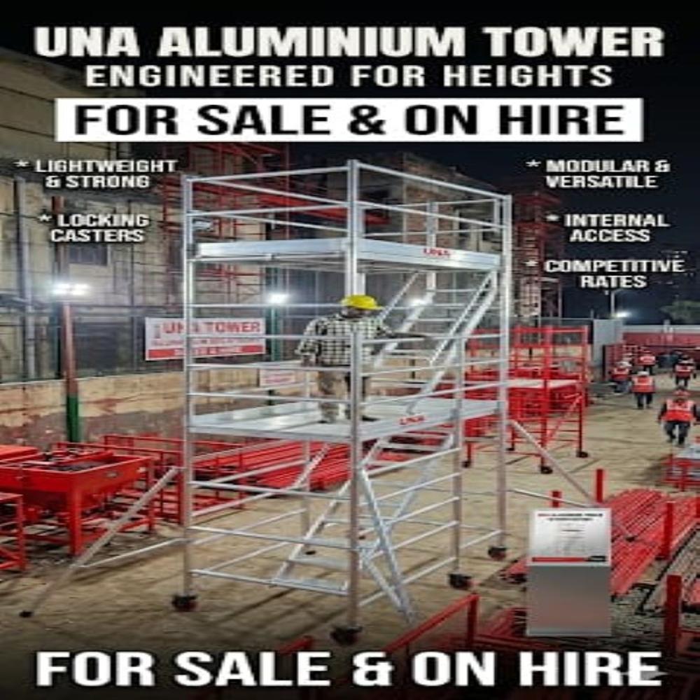 Ladder Access Scaffolding Tower - Color: Metallic/silver