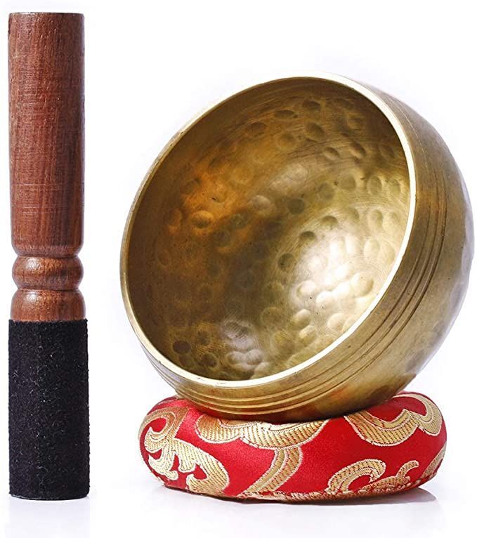 Brass Singing Bowl - Handle Material: Wood With Felt Grip