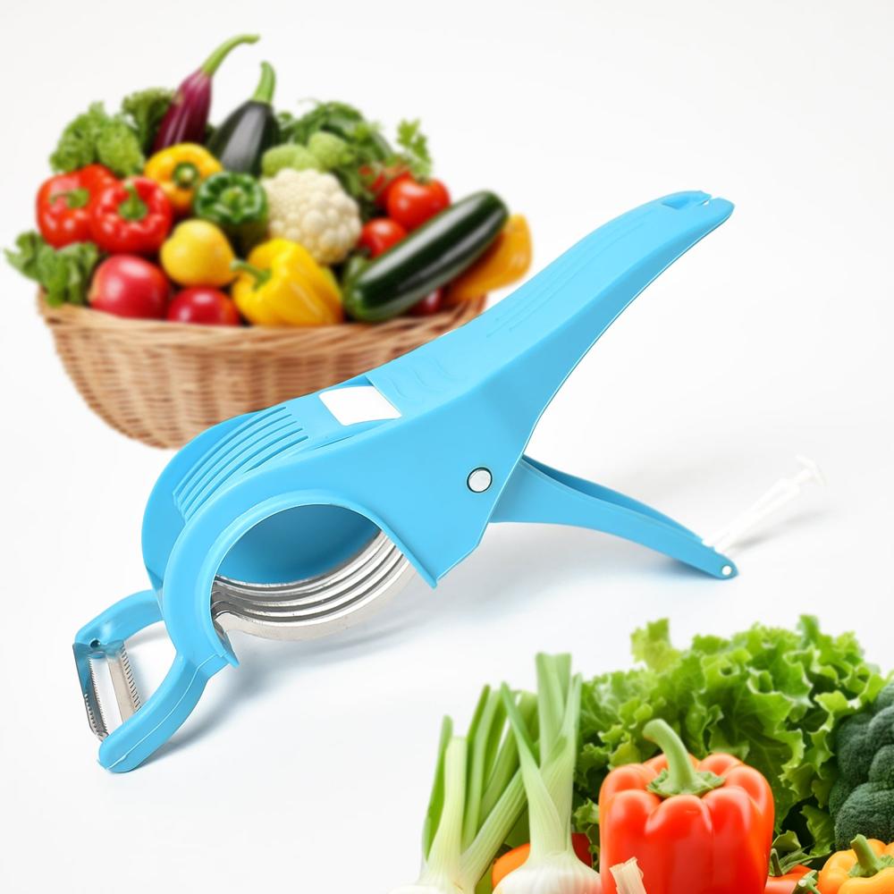 2 In 1 Veg & Fruit Multi Cutter With 5 Blades & Peeler (1 Pc / Multicolor) - Application: As Per Product Requirement