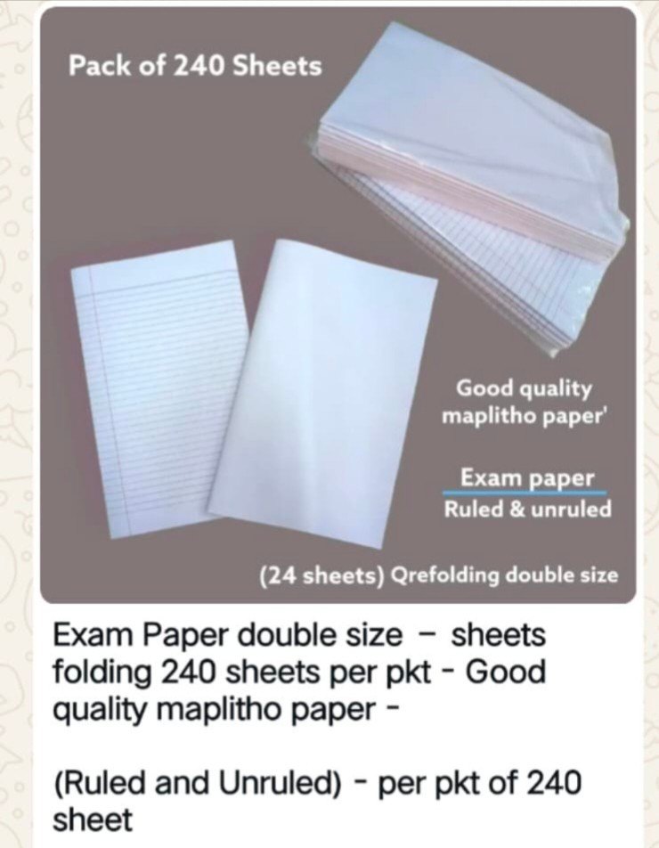 Exam Paper double size ( Ruled & Unruled)