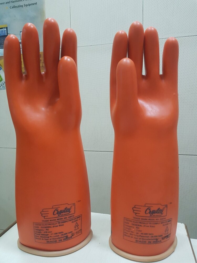 Crystal Electrical Shock Proof Gloves - Rubber Fabric, Full Finger Style, Plain Pattern | Waterproof, Breathable, Insulated For Electricians