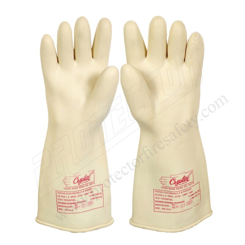 Crystal Electrical Shock Proof Gloves - Rubber Fabric, Full Finger Style, Plain Pattern | Waterproof, Breathable, Insulated For Electricians