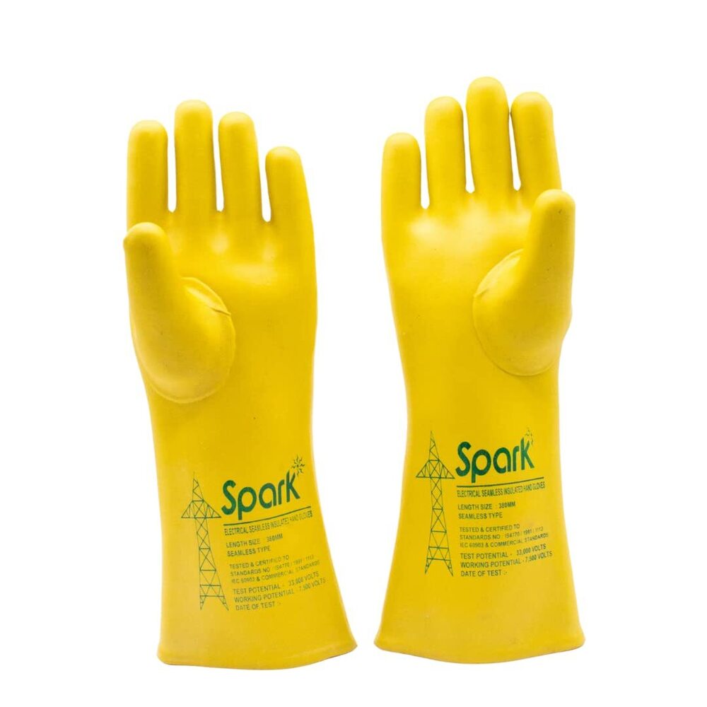 Crystal Electrical Shock Proof Gloves - Rubber Fabric, Full Finger Style, Plain Pattern | Waterproof, Breathable, Insulated For Electricians