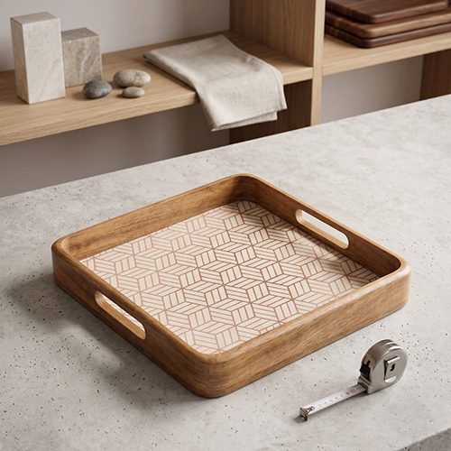 01_Wooden Tray With Enamel Finish