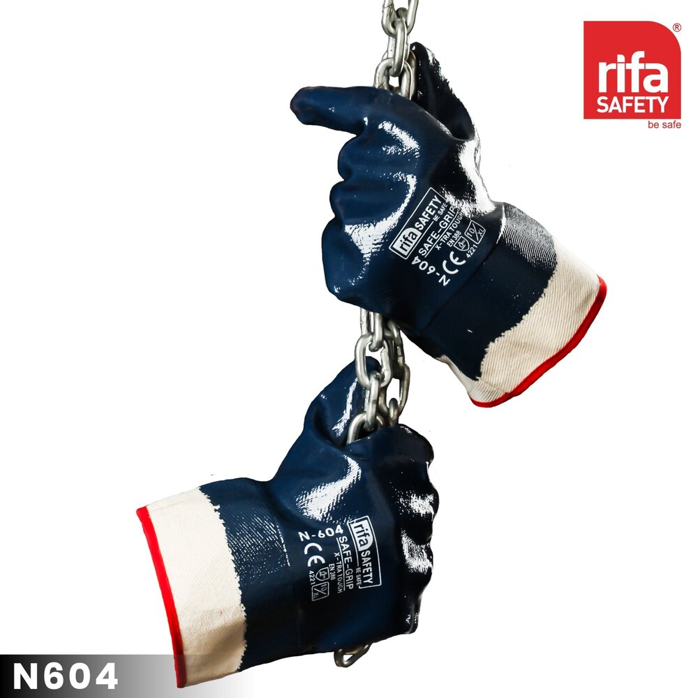 Rifa N604 ப்ளூ கலர் தொழில்துறை பாதுகாப்பு கையுறைகள்