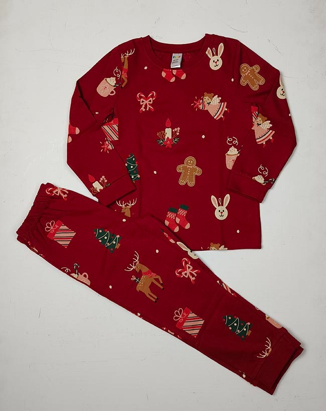 G22300 | Girls Printed Pyjama Sets Christmas
