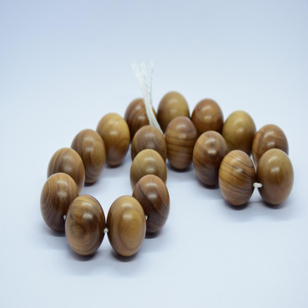 Fine Islamic Prayer Bead - Sandalwood, 4mm To 22mm Natural Dark Golden Brown , Carved Design For Tasbih Of Fatimah