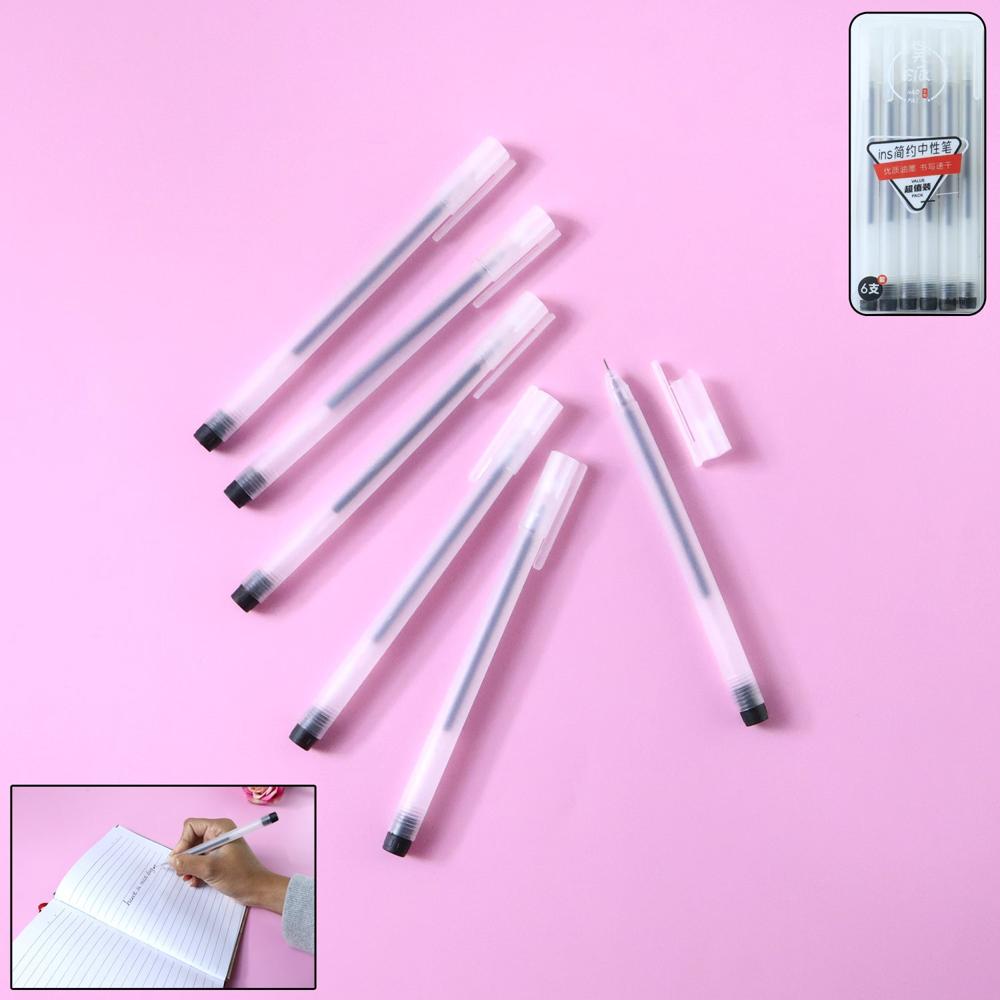 Transparent Smooth Writing Black Gel Pens Set Of 6 Pieces - Application: As Per Product Requirement