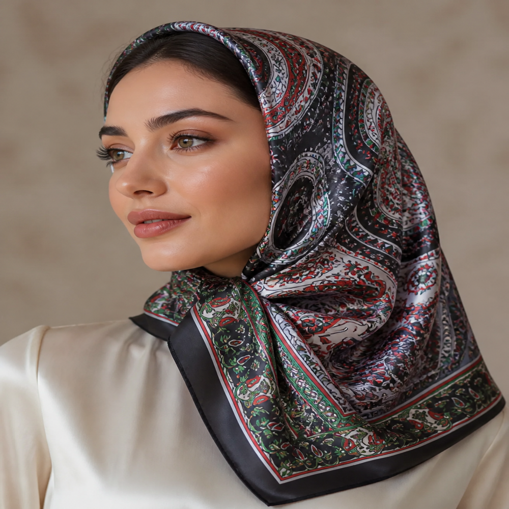 100% Silk Printed Square head Scarves