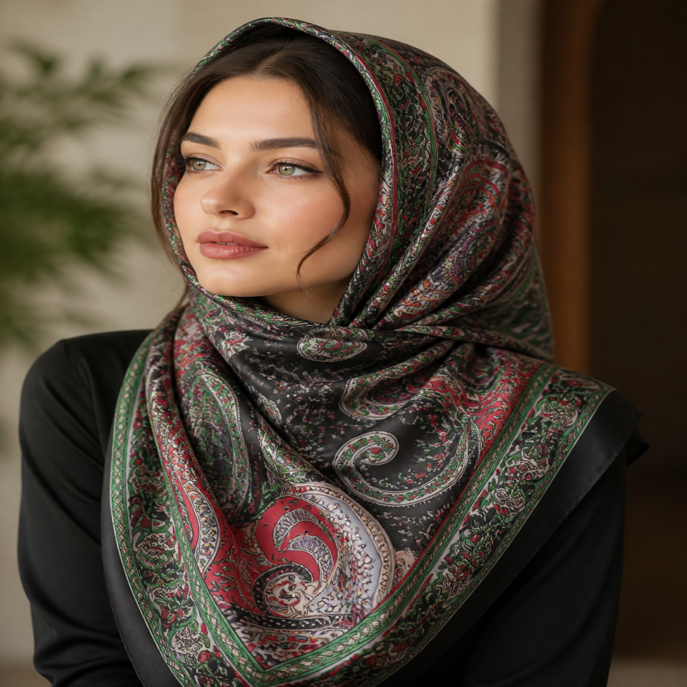 100% Silk Printed Square head Scarves