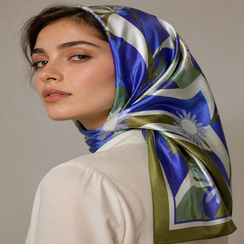 100% Silk Printed Square head Scarves