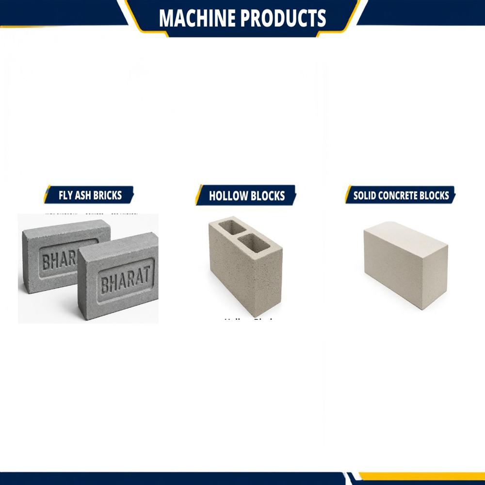 Automatic Fly Ash Bricks Machine With Vibro 10cvt - Color: Blue And White