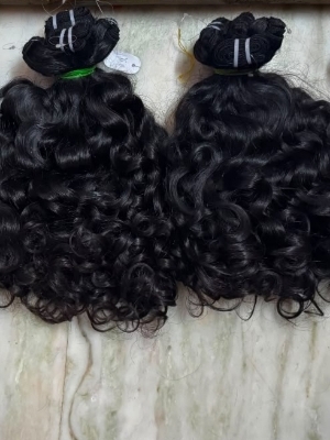 curly weft hair