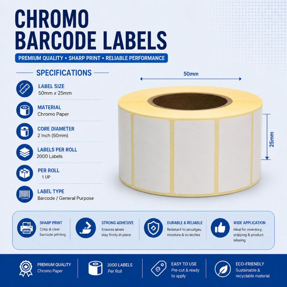 Chromo Barcode Labels Roll