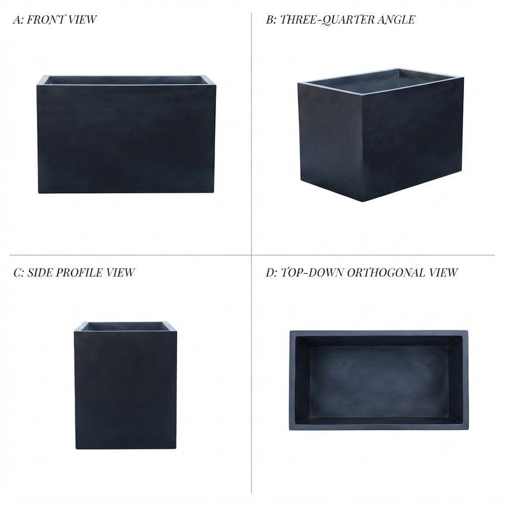 Frp Rectangular Planters - Color: Black